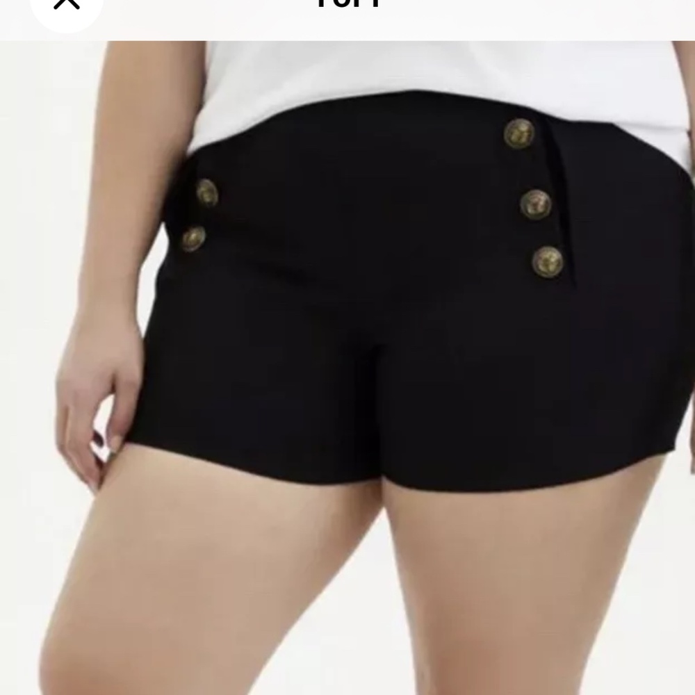 Black Button High Rise Short Torrid Size  16 Pinup Retro